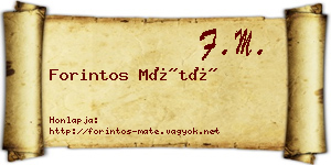 Forintos Máté névjegykártya