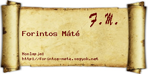 Forintos Máté névjegykártya