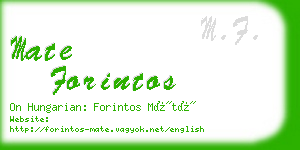 mate forintos business card